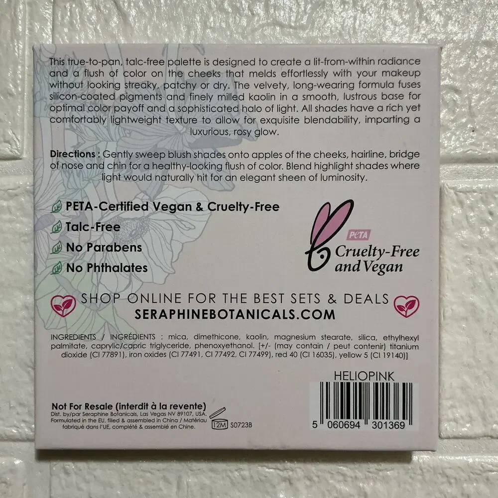 Seraphine Botanicals Geranium Glow Blush Highlight Palette Vegan